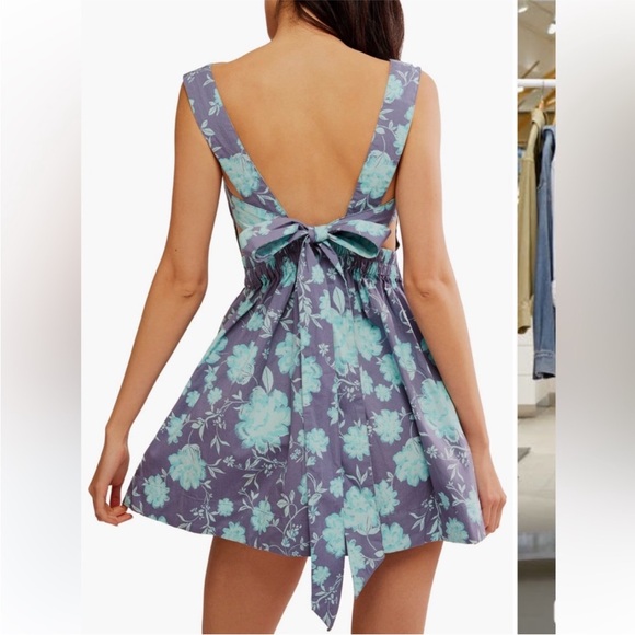 NEW Free People Meet Me in Maui Square Neck Dress - Picture 2 of 8